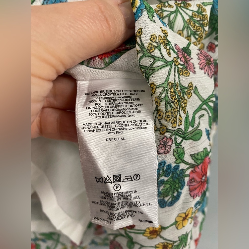 Brooks Brothers Shirt Women’s Size 6 Floral Ruffle Print Cottagecore Romantic - Picture 6 of 9